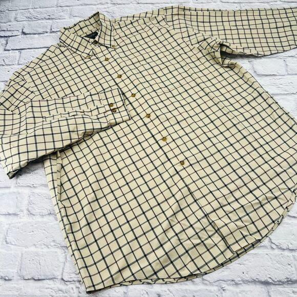 BROOKS BROTHER Men's Non Iron Button Down Shirt‎ Size XL Tan Plaid Long Sleeve - Picture 5 of 9